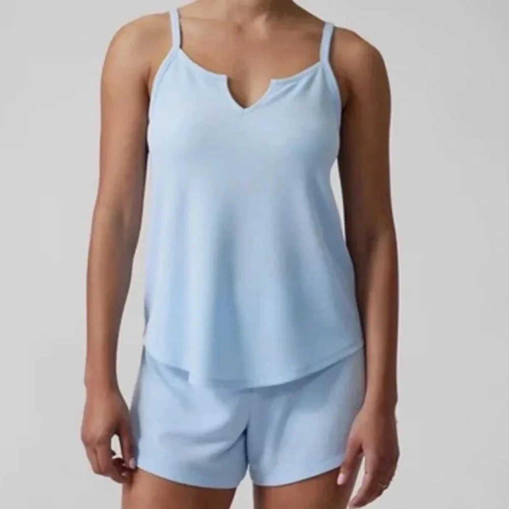 Athleta Wind Down Sleep Cami Size XS NEW Light Blue